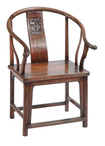 A Chinese hardwood Horseshoe-back armchair