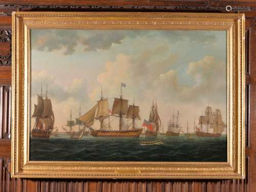 Adam Callander (British 1750-1817)HMS Queen Charlotte at Spithead