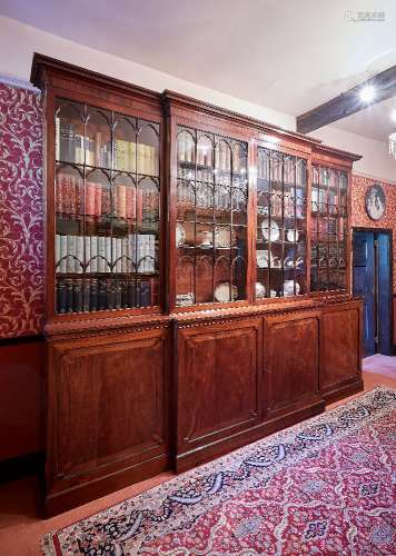A Scottish George III mahogany breakfront bookcase