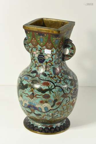 Vase cloisonné chinois (Ht.30,5cm)