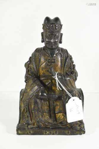 Sage en bronze laqué, Ming (Ht 23cm)