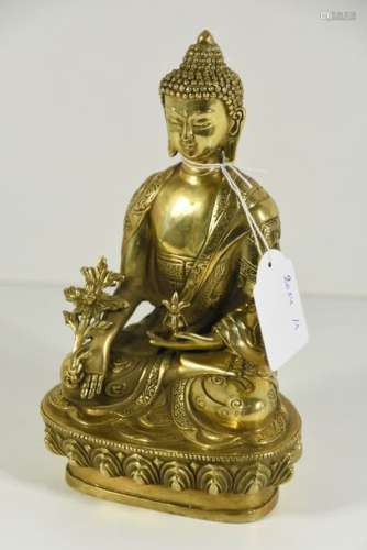 Bouddha en bronze doré XIXème ht 20cm