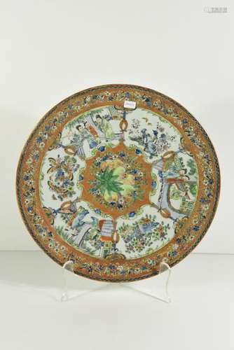 Plat en porcelaine de Chine, Canton vers 1900 (Ø 3...