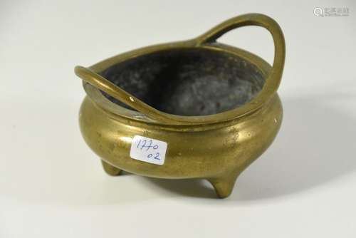 Récipient en bronze chinois marqué (Ø 11cm)