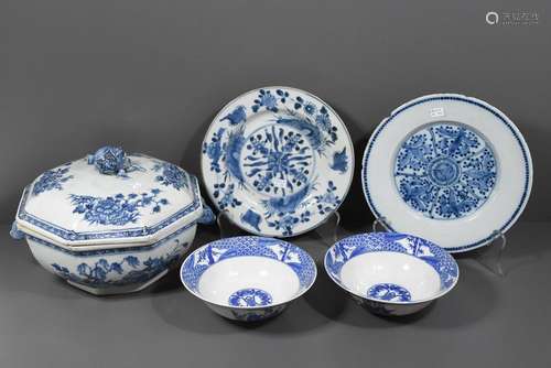 Lot de faïence et porcelaine asiatique (5 pièces) ...