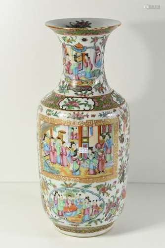 Vase porcelaine de Chine, Canton XIX (Ht.45cm)