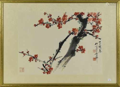 Peinture sur soie chinoise (33 x 44cm)