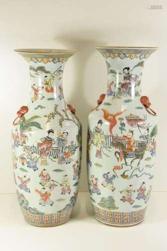 Paire de vases chinois début 20ème (Ht 57cm)