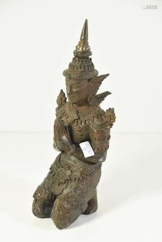 Bouddha en bronze ancien (Ht 24cm)