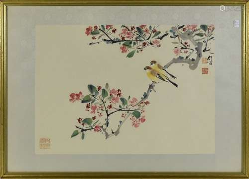 Peinture sur soie chinoise (46 x 34cm)