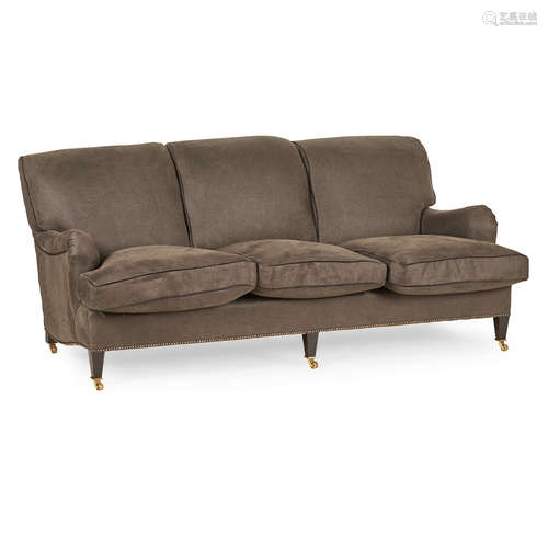 THREE-SEAT HOWARD & SONS STYLE SOFA MODERN the three-section fixed cushion back above a three