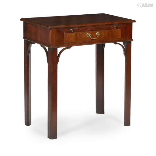 GEORGE II WALNUT WRITING TABLE 18TH CENTURY the rectangular top with a moulded edge above a slide