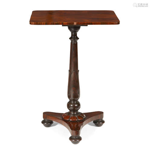 REGENCY ROSEWOOD LAMP TABLE EARLY 19TH CENTURY the rounded rectangular top on a lotus carved