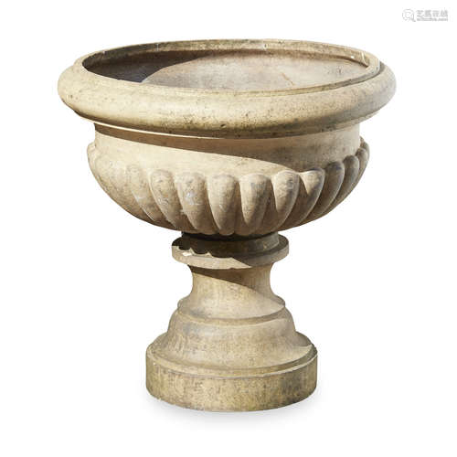 LARGE SCOTTISH FIRECLAY GARDEN URN, LINDSAY & ANDERSON DUNFERMLINE 19TH CENTURY of low campana form,