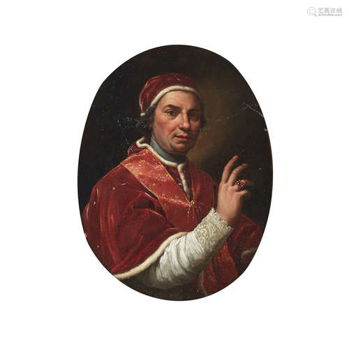 GIOVANNI DOMENICO PORTA (ITALIAN 1722 - 1780) PORTRAIT OF POPE CLEMENT XIV Oil on copper, feigned