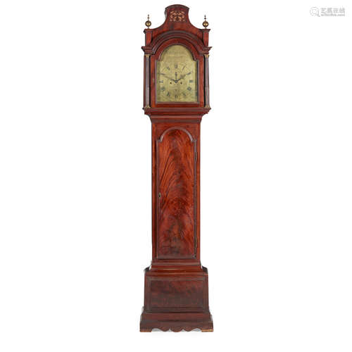 GEORGE III MAHOGANY LONGCASE CLOCK, WHEELER, LONDON 18TH CENTURY the hood with a pagoda top with