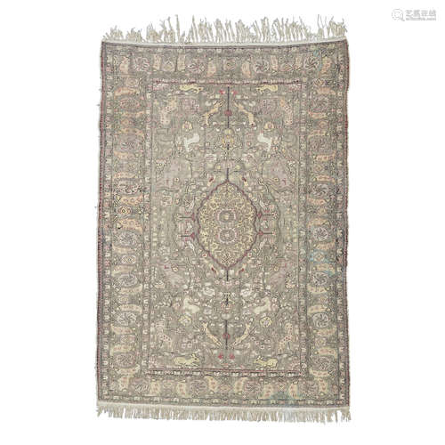 KAYSERI METAL THREAD RUG CENTRAL ANATOLIA, EARLY 20TH CENTURY the brown/silver field with allover