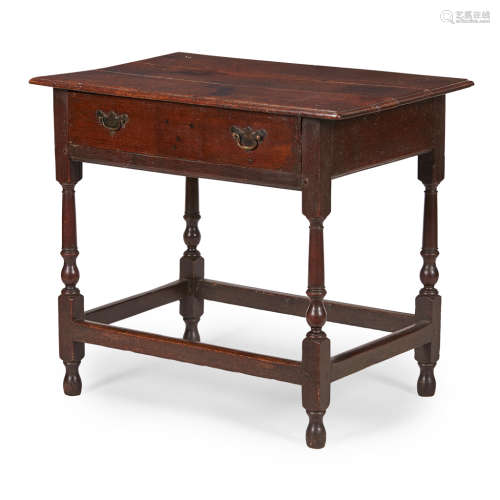 GEORGIAN OAK SIDE TABLE EARLY 18TH CENTURY the rectangular top with a moulded edge above a long