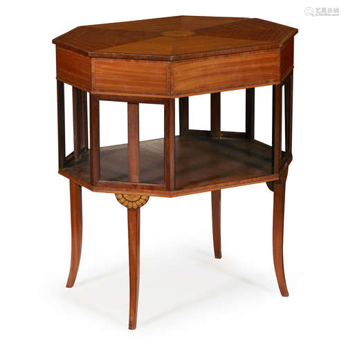 LATE GEORGE III SATINWOOD, HAREWOOD AND MAHOGANY OCCASIONAL TABLE LATE 18TH CENTURY the oblong