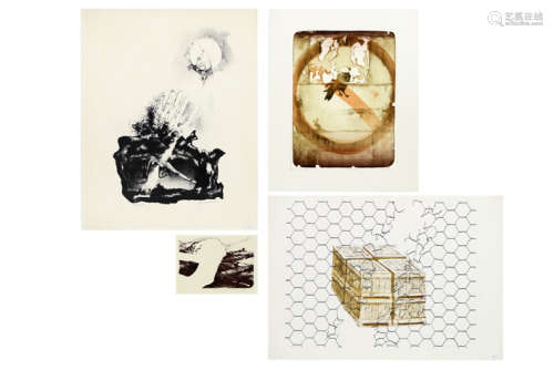 Lot (4) grafiek oa van Rik Lemaître - - 4 20th Cent. Belgian prints -