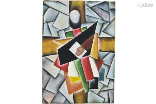 VESNIN ALEXANDER (1883 - 1959) olieverfschilderij op karton met een suprematistische [...]