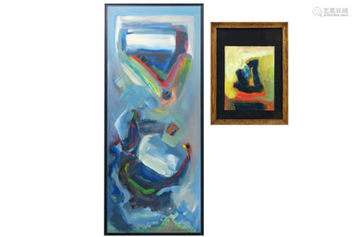 VAN PRAET REMY (° 1937) twee werken : - olieverfschilderij op paneel : 