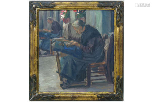 POUPAERT CHARLES (1874 - 1935) olieverfschilderij op paneel : 
