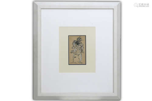 WOLVECAMP THEO (1925 - 1992) tekening in inkt en houtskool : 
