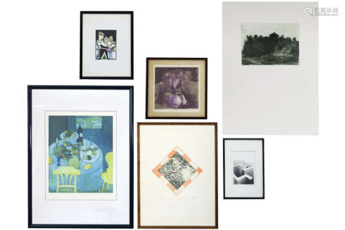 Lot (6) grafiek oa van Alain Gérard - - 6 prints of different artists -