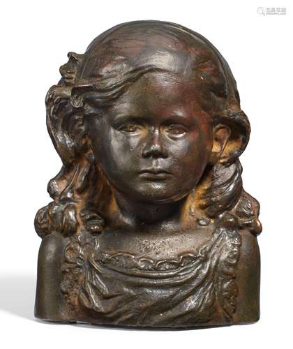 PORTRAITBÜSTE DER TOCHTER AMALIE. Kassel. Datiert 1904. Albert Wiegel. Bronze. Höhe 13cm. Am Boden