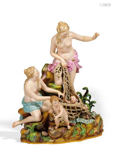 TRITONENFANG. Meissen. Mitte 19. Jh. Modell J.J. Kaendler, J.C. Schönheit, C.C. Punct. Porzellan,