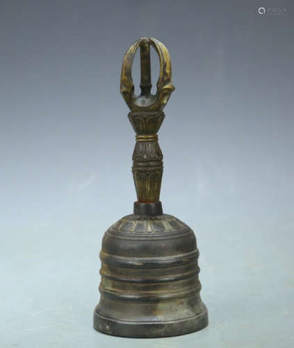 A COPPER BUDDHIST HAND BELL
