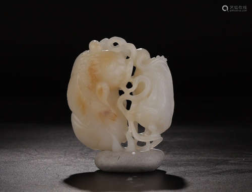 A HETIAN JADE ORNAMENT OF TIGER