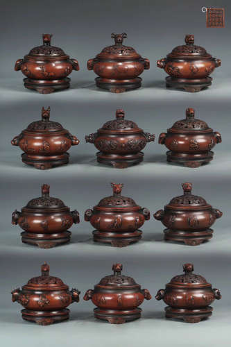 A BRONZE CENSER WITH QIANLONG MARKING