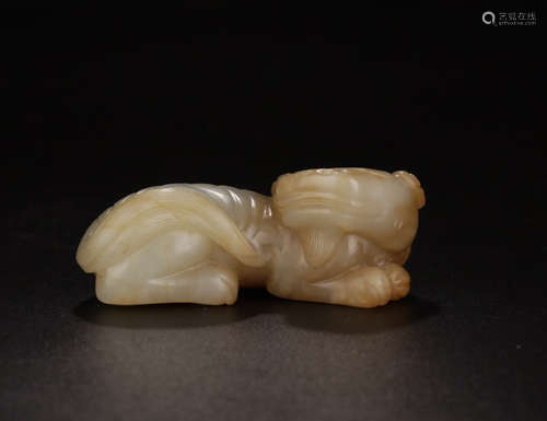 A HETIAN JADE ORNAMENT OF CHILONG