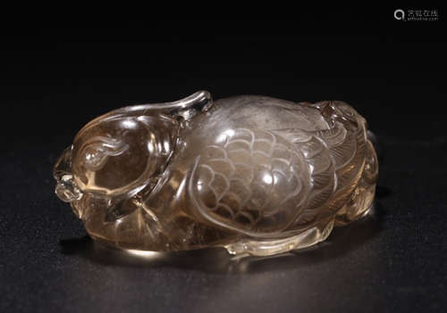 A BIRD SHAPE CRYSTAL SNUFF BOTTLE