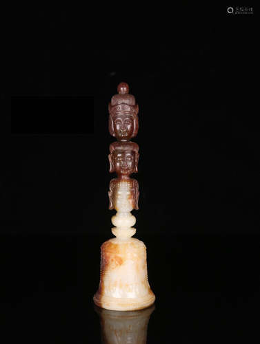 AN OLD JADE BUDDHA'S ORNAMENT