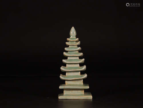 A LONGQUAN KILN PAGODA ORNAMENT