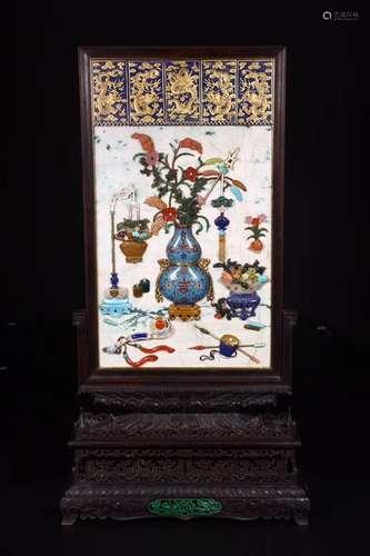 A GEM INLAID TABLE SCREEN