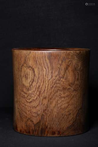 A HARDWOOD BRUSH POT