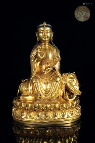 A GILT-BRONZE FIGURE OF BUDDHA