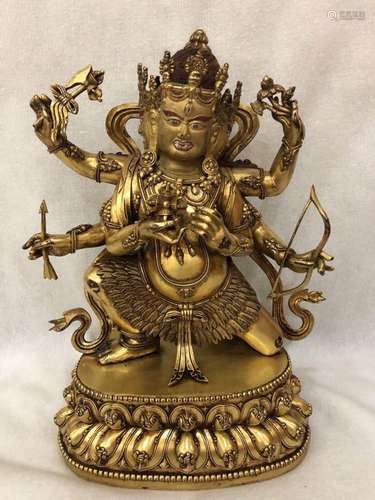 A GILT-BRONZE FIGURE OF VAJRASATTVA