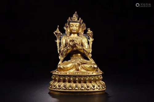 A GILT-BRONZE FIGURE OF TARA, YONGLE MARK