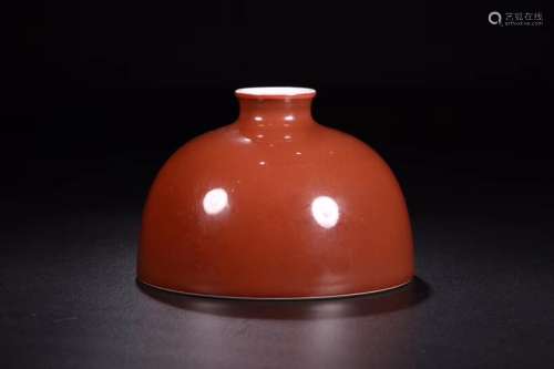A RED GLAZE WATER COUPE, KANGXI MARK