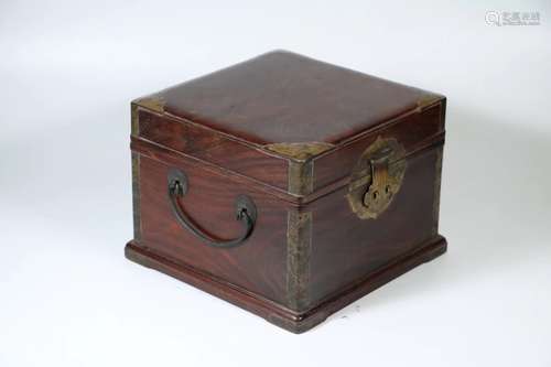 A WOODEN BOX AND COVER