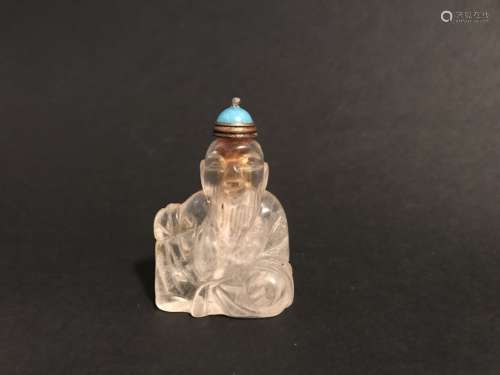 A BUDDHA-FROM SNUFF BOTTLE WITH STOPPER