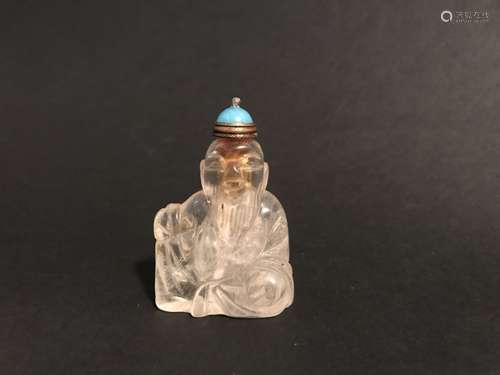 A BUDDHA-FROM SNUFF BOTTLE WITH STOPPER