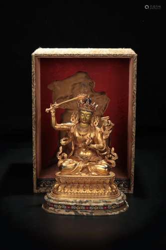 A GILT-BRONZE FIGURE OF TARA