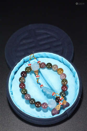 AN OLD TOURMALINE ROSARY