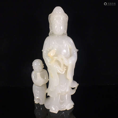 A HETIAN JADE ORNAMENT OF STORY SHAPED